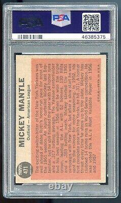 1962 Topps Mickey Mantle #471 All Star Graded PSA 6 EX-MT New York Yankees HOF