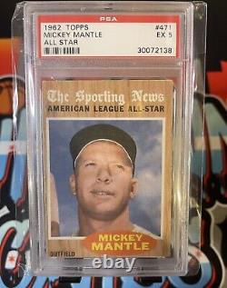 1962 Topps Mickey Mantle All Star #471 PSA 5 New York Yankees HOF