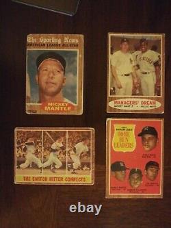 1962 Topps Mickey Mantle Hot Lot All 4 Inlc AUTHENTIC Vg Type