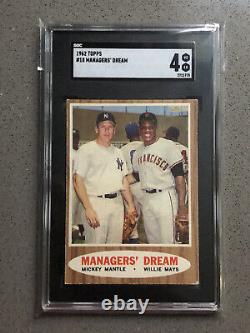 1962 Topps Mickey Mantle & Willie Mays Manager's Dream #18 SGC 4 VG-EX