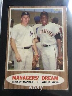 1962 Topps Mickey Mantle & Willie Mays Manager's Dream #18 SGC 4 VG-EX