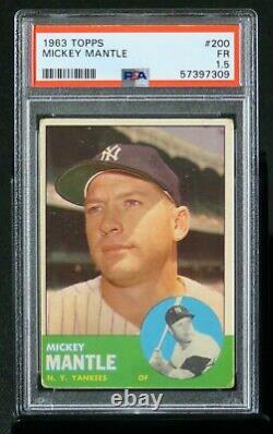 1963 Topps #200 Mickey Mantle New York Yankees HOF PSA 1.5