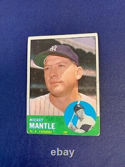 1963 Topps #200 Mickey Mantle New York Yankees Set Filler, No Creases, MK
