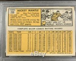 1963 Topps #200 Mickey Mantle Yankees HOF PSA 6 Ex-MT 09030842 (SCA)