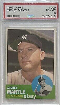 1963 Topps Mickey Mantle #200 PSA 6 ICONIC TRADING CARDS LLC