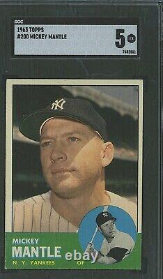 1963 Topps Mickey Mantle #200 SGC 5 ex, real nice color, strong 5