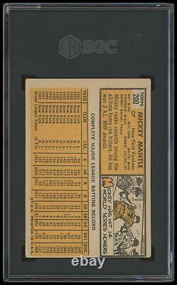 1963 Topps Mickey Mantle SGC 3.5 VG+ #200 Baseball Card