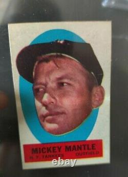 1963 Topps Peel Offs MICKEY MANTLE HOF New York Yankees VG-EX+ instructions back