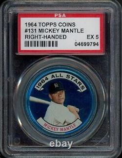 1964 Topps Coins #131 Mickey Mantle RIGHT-HANDED PSA 6 New York Yankees HOF