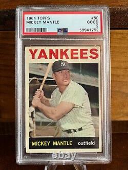 1964 Topps Mickey Mantle #50 Yankees PSA 2