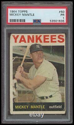 1964 Topps Mickey Mantle PSA 1 PR #50 Baseball Card