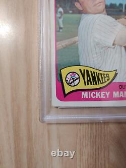 1965 TOPPS MICKEY MANTLE N. Y. YANKEES BASEBALL CARD #350 PSA 1.5 FAIR Wrinkle