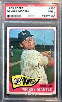 1965 Topps #350 Mickey Mantle (HOF) PSA 7.5 NM+ New Buy It Nows Daily @ 5 PM EDT