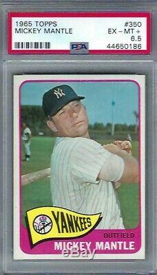 1965 Topps # 350 Mickey Mantle HOF Yankees EX MT + PSA 6.5