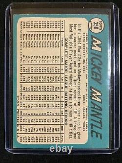 1965 Topps # 350 Mickey Mantle -new York Yankees- Beautiful Card