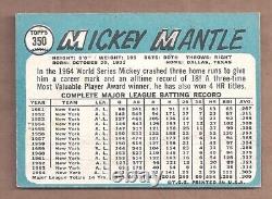 1965 Topps HOF #350 MICKEY MANTLE VG-EX CONDITION VERY SHARP