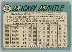 1965 Topps Mickey Mantle #350 PSA VG+ 3.5, Centered