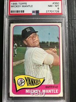 1965 Topps Mickey Mantle New York Yankees #350 Baseball Card PSA 8 High End WOW