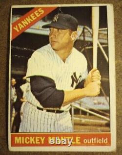 1966 Topps #50 Mickey Mantle 100%AUTHENTIC/CREASED/LOOK