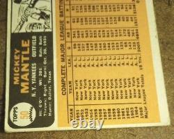 1966 Topps #50 Mickey Mantle 100%AUTHENTIC/CREASED/LOOK