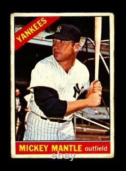 1966 Topps #50 Mickey Mantle G Good Yankees DP