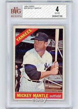 1966 Topps # 50 Mickey Mantle NY Yankees HOF BVG 4 EX GOAT