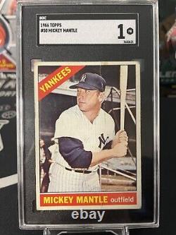 1966 Topps #50 Mickey Mantle New York Yankees HOF SGC 1 Centered