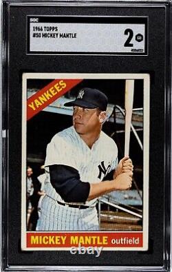 1966 Topps #50 Mickey Mantle SGC 2 Centered
