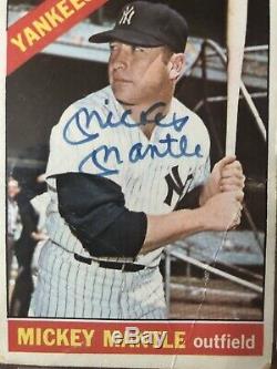 1966 Topps #50 Mickey Mantle Signed AUTO PSA/DNA