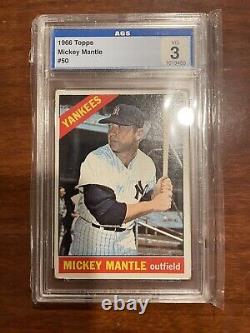 1966 Topps #50 Mickey Mantle Yankees Hof Asg 3