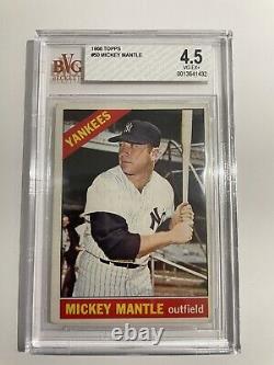 1966 Topps MICKEY MANTLE #50 New York Yankees GOAT BVG 4.5 Nice