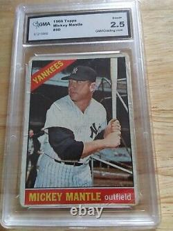 1966 Topps Mickey Mantle #50 Graded GMA 2.5 Hof Yankees