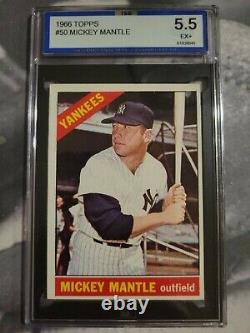 1966 Topps Mickey Mantle #50 ISA 5.5 EX+ New York Yankees HOF