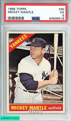 1966 Topps Mickey Mantle #50 New York Yankees Hof Psa 5 Ex