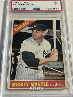 1966 Topps Mickey Mantle #50 PSA 1 New York Yankees HOF Baseball Card