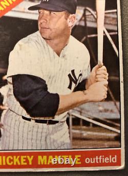 1966 Topps Mickey Mantle Baseball Card #50 Yankees HOF Low-Grade