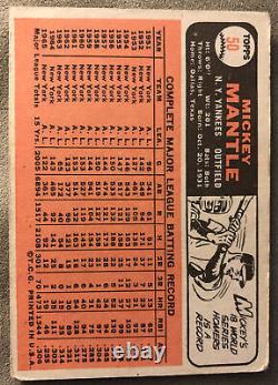 1966 Topps Mickey Mantle Baseball Card #50 Yankees HOF Low-Grade