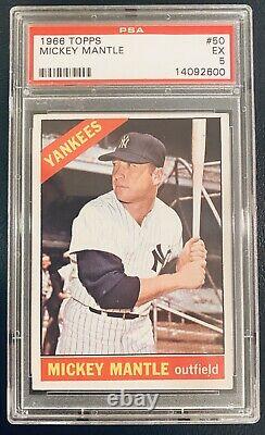 1966 Topps Mickey Mantle Yankees Baseball Card PSA 5 EX #50