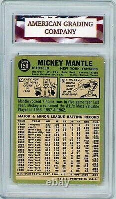 1967 Topps #150 Mickey Mantle AGC 3 VG New York Yankees