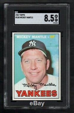 1967 Topps #150 Mickey Mantle New York Yankees Hof Sgc 8.5 Nm/mt+ Centered