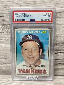 1967 Topps #150 Mickey Mantle PSA 4 VG-EX Yankees Sports Card Rare