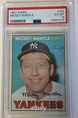 1967 Topps #150 Mickey Mantle PSA 6 GREAT CENTERING AND FRESHLY OPENED