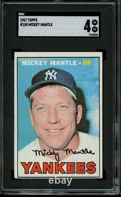 1967 Topps #150 Mickey Mantle Yankees SGC 4 VG-EX