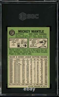 1967 Topps #150 Mickey Mantle Yankees SGC 4 VG-EX