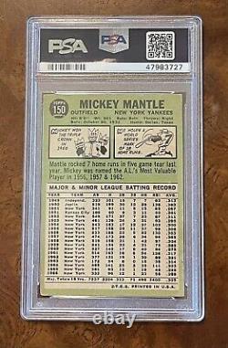 1967 Topps Mickey Mantle #150 New York Yankees PSA 3 VG Crease Free CENTERED