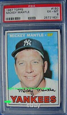 1967 Topps Mickey Mantle Baseball Card #150 Super Centering Ex-mt-6 Psa