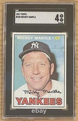 1967 Topps Mickey Mantle Card #150 Sgc Authenticated Vg Excellent 4 Under Graded