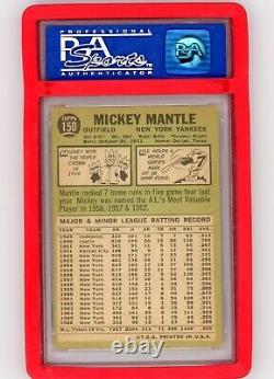 1967 Topps Mickey Mantle New York Yankees #150 Psa 6 Ex-mt