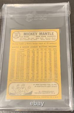 1968 Topps #280 Mickey Mantle Baseball Card SGC 3