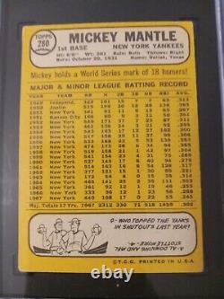 1968 Topps #280 Mickey Mantle, New York Yankees HOF, SGC 3 VG